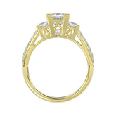 LADIES RING 1 3/4CT ROUND/PRINCESS DIAMOND 14K YELLOW GOLD (CENTER STONE PRINCESS DIAMOND 1CT )